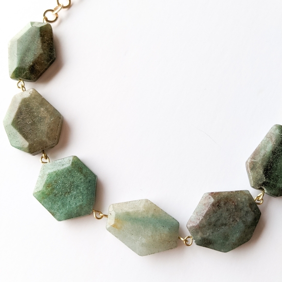 Quartz Stone Statement Gold Chain Necklace - Picture 11 of 14